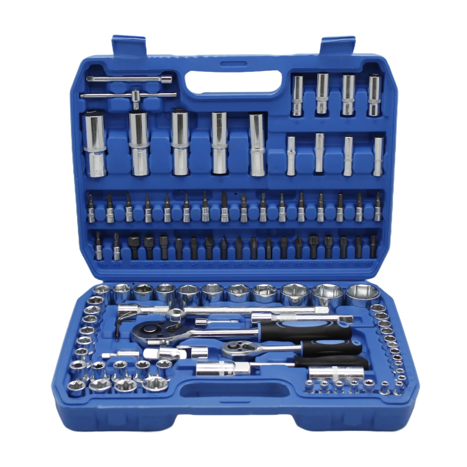 Maletín herramientas multiusos Kit Herramientas Reparación Automóviles DIY Tubo Trinquete Herramienta Trinquete Y Caja Juego De Llaves 108 Uds.
