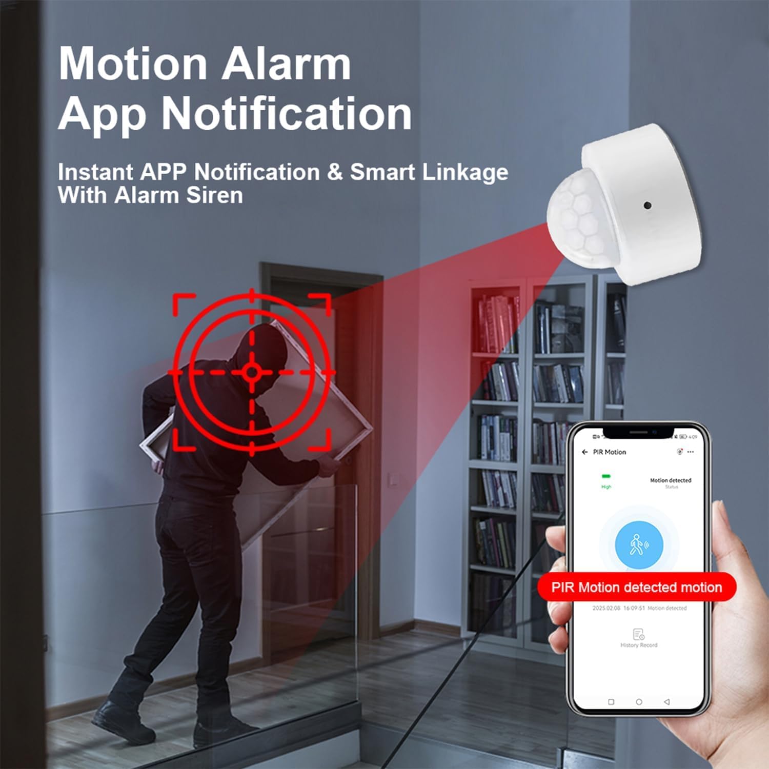 Haozee Zigbee PIR Sensor de movimiento inteligente, alta sensibilidad, detección en tiempo real, requiere concentrador Zigbee, compatible con Home Assistant y Zigbee2MQTT
