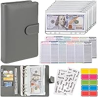 Vista 9 de Carpeta presupuestaria sobres de efectivo A6 carpeta de ahorro de dinero con sobres con cremallera (blanco)