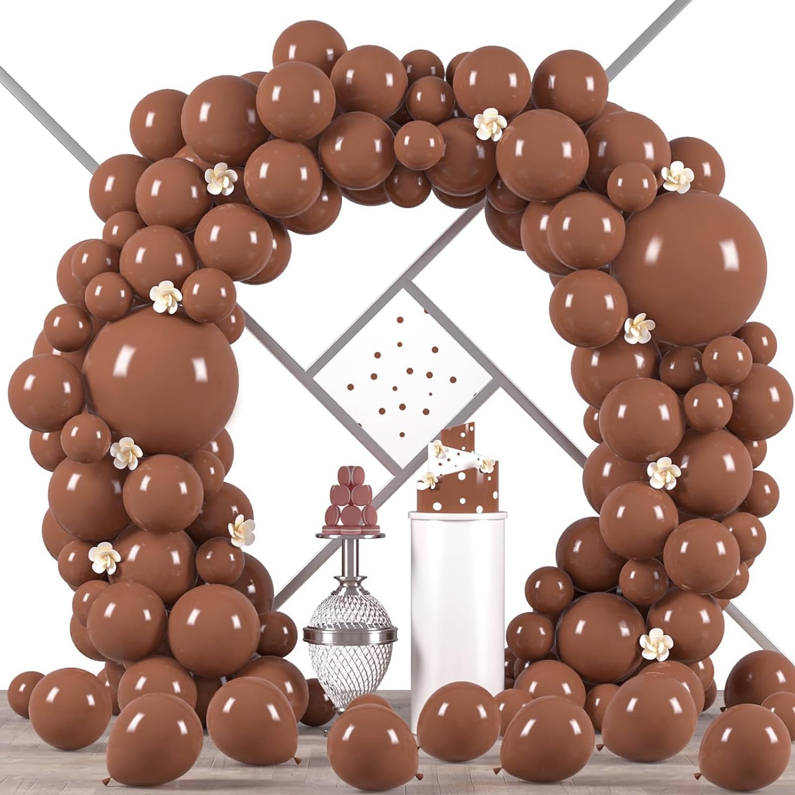 Voircoloria 90 Pack Coffee Balloons Assorted Sizes 18/12/10/5 Inch Latex Balloon Garland Arch Kit for Graduation, Wedding, Birthday - main product image
