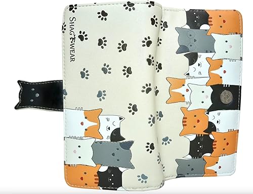 Miniatura 6 de Shag Wear Cartera de piel sintética vegana para mujeres y adolescentes, de piel sintética, color beige, 7 pulgadas, Beige, Moderno