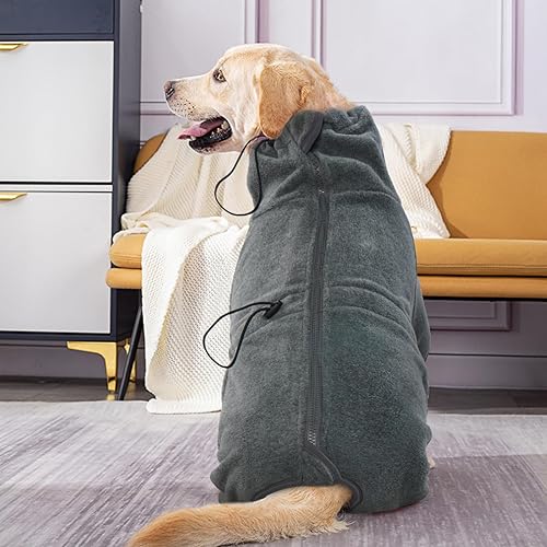 Miniatura 7 de ROZKITCH Abrigo de invierno para perro, pijama de forro polar suave, chaqueta para mascotas, resistente al viento, cálido y frío, chaleco acogedor,