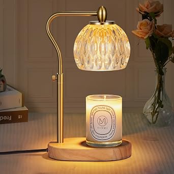 Candle Warmer, Candle Warmer Lamp with Timer & Dimmer Height Adjustable Scented Candles, with 2 * 50W Bulbs for Home Decor Mothers DayGold
