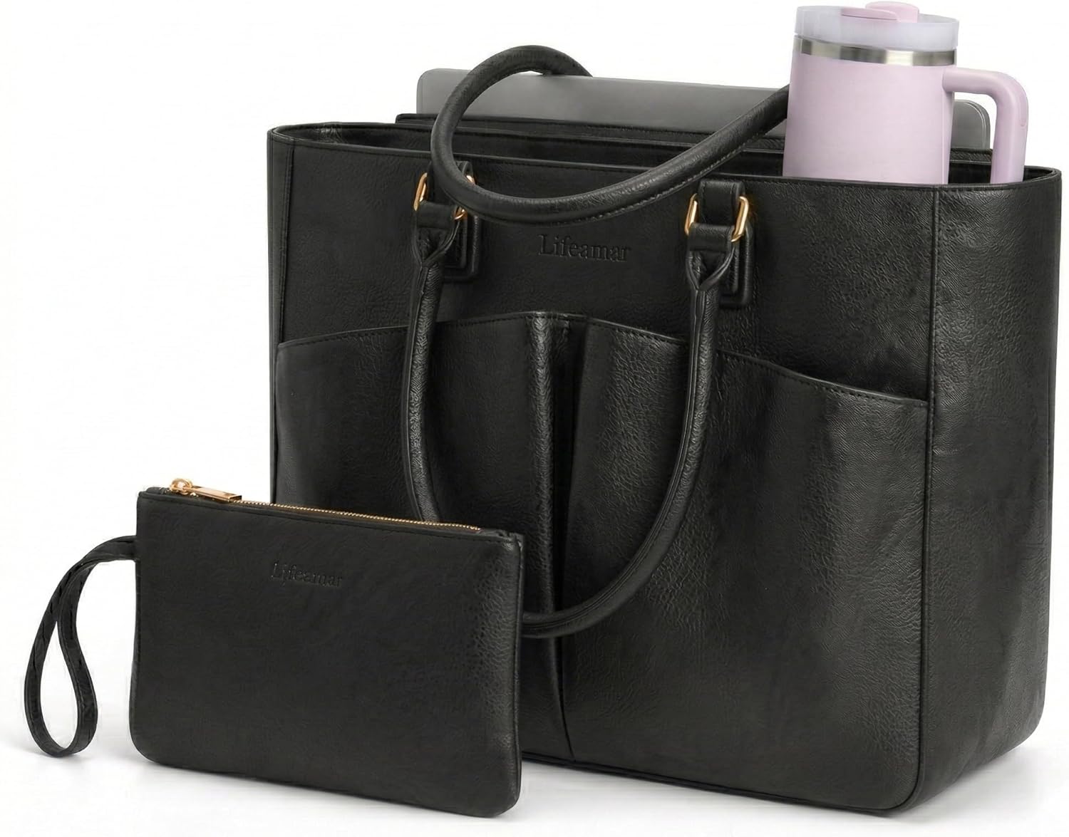 Work Tote Bag for Women with 15.6 Inch Laptop Compartment,Vintage Leather Laptop Tote Bag with Large Capacity, Waterproof Computer Bags for Laptops Nurse Teacher Bag Office Business Briefcase