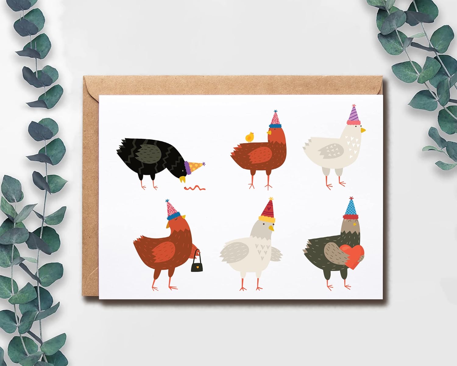 EruditeGifts Birthday Card - Funny Chicken Design - Illustrated, Premium Cardstock - Farmhouse Style - Includes Envelope - Image 3