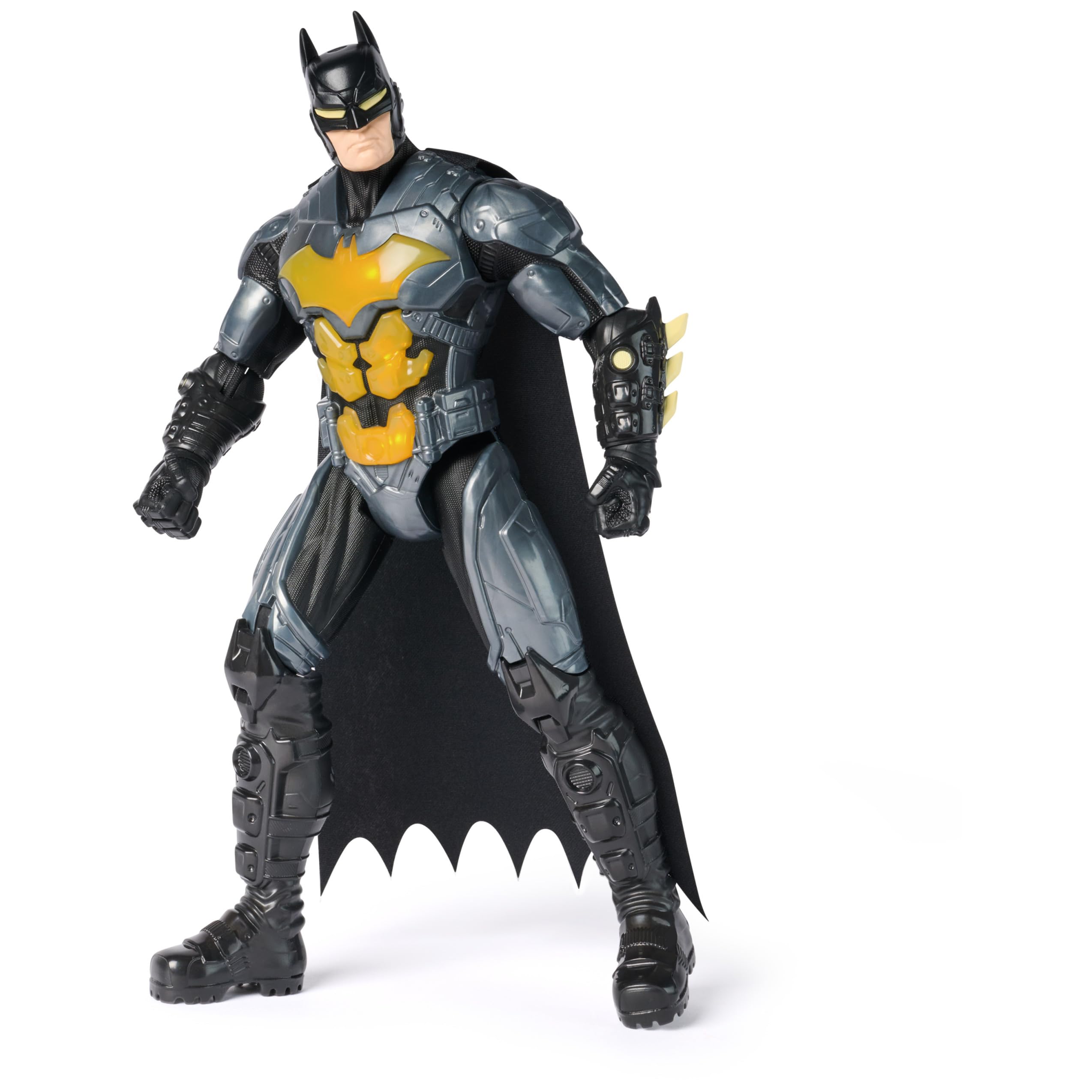 Batman Night Flare Action Figure, 12-Inch | Light-Up Chest Plate, 24 Sounds & Phrases, 11 Points of Articulation, Superhero Toys for Kids & Collectors Ages 4+