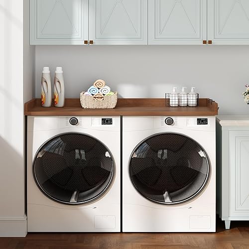 Miniatura 6 de HOOBRO Encimera de lavadora y secadora, encimera de madera para lavadora y secadora de 54 pulgadas de ancho x 27.6 pulgadas de profundidad para