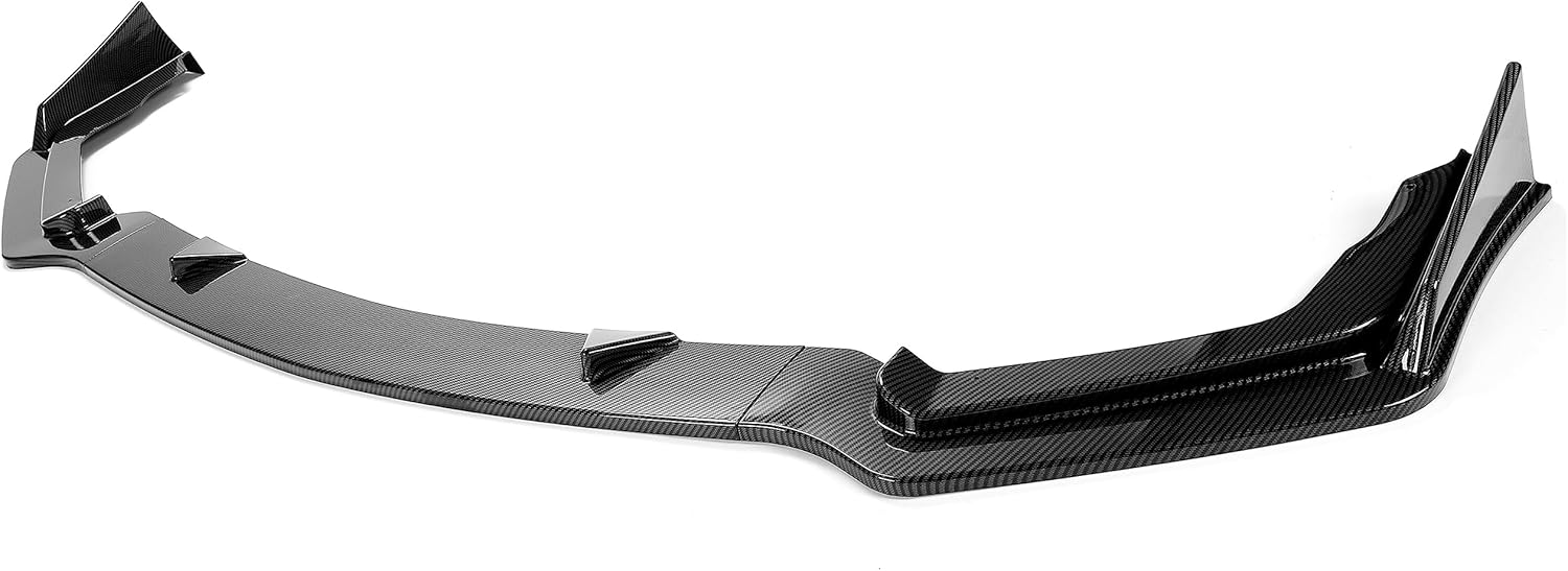 ECOTRIC Front Bumper Lip Spoiler Compatible with 2014-2017 Infiniti Q50 Sport 3Pcs Lower Splitter Air Dam Diffuser Air Chin Body Kit Carbon Fiber Color Printing