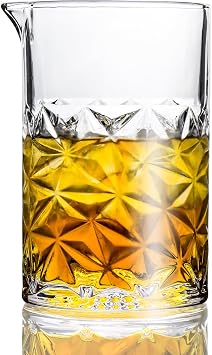 Cocktail Mixing Glass, 24 FL OZ Crystal Stirring Glass, Durable Thick Bottom Heavy Base Design, Bartender Gifts for Men, Elegant and Functional Home Barware Tools