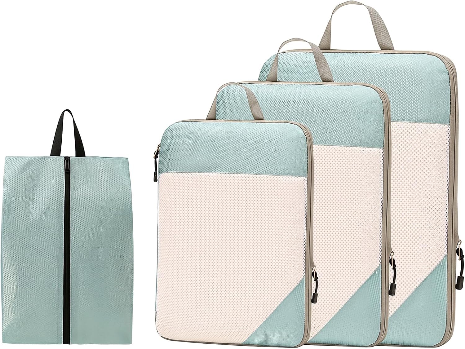 Cubes de rangement valise sac compression voyage léger bleu organiseur bagage