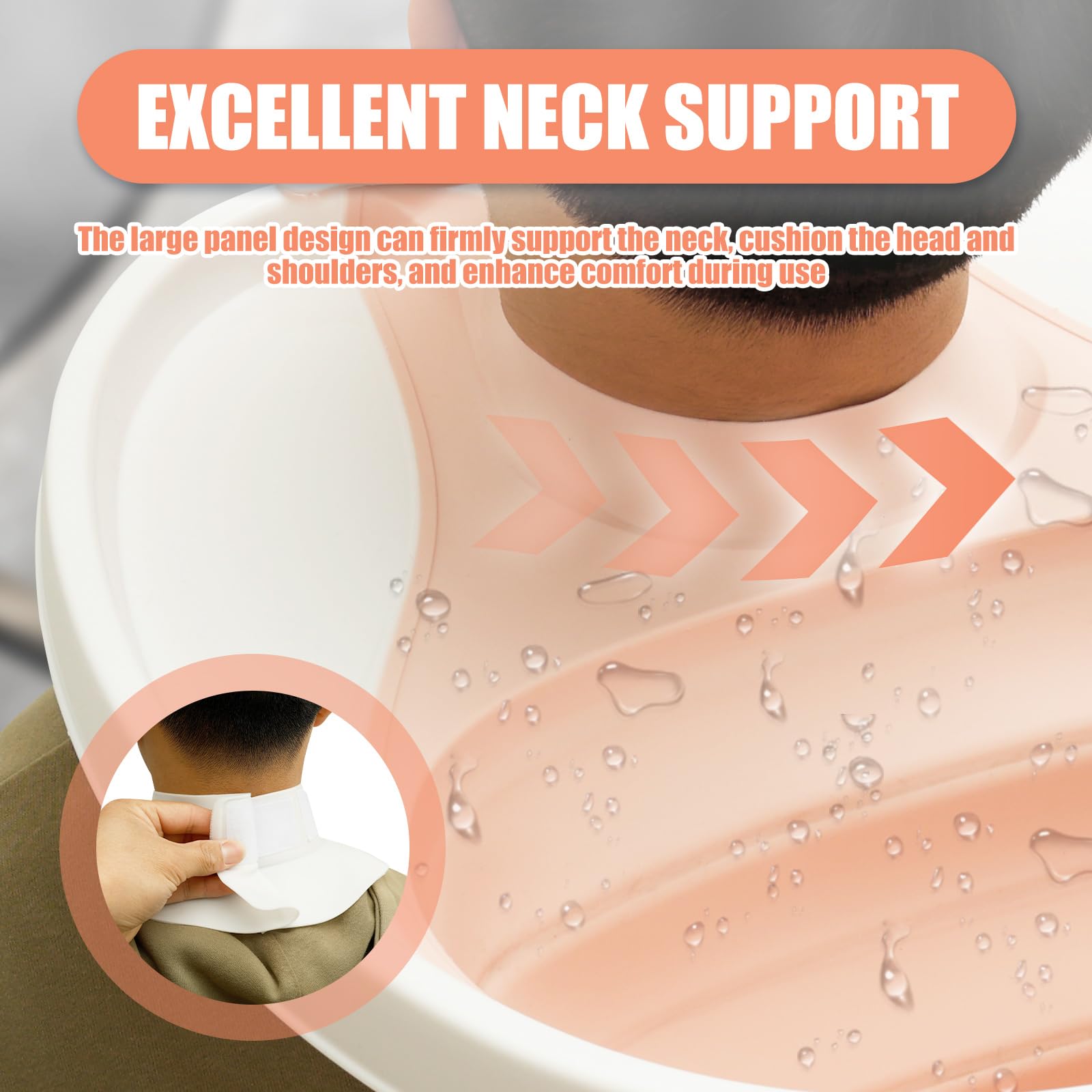 Hevtsde Portable Hair Washing Basin Stable Foldable Hair Wash Basin with Drain Hose Multifunctional Portable Shampoo Bowl for Elderly Children Caregiver(Pink,1)