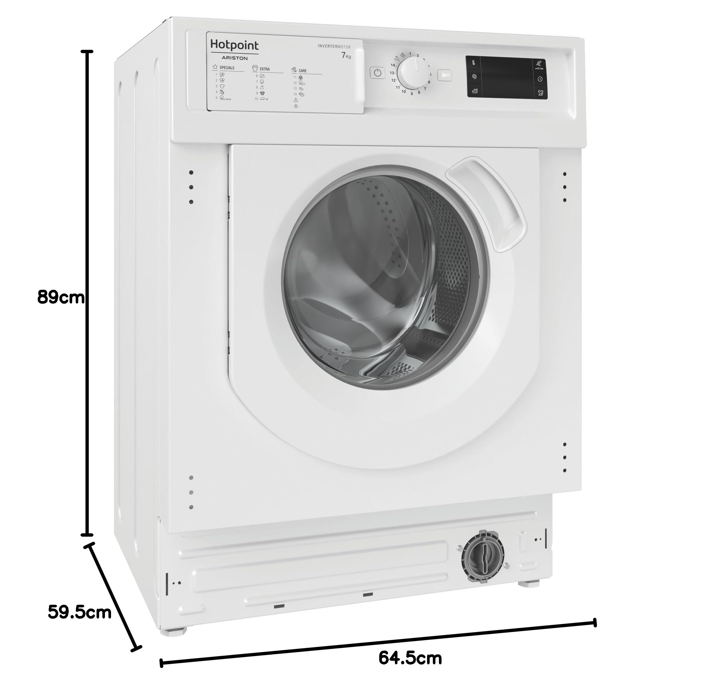 Hotpoint Ariston Lavatrice da incasso a carica frontale: 7,0 kg, BI WMHG 71483 EU N