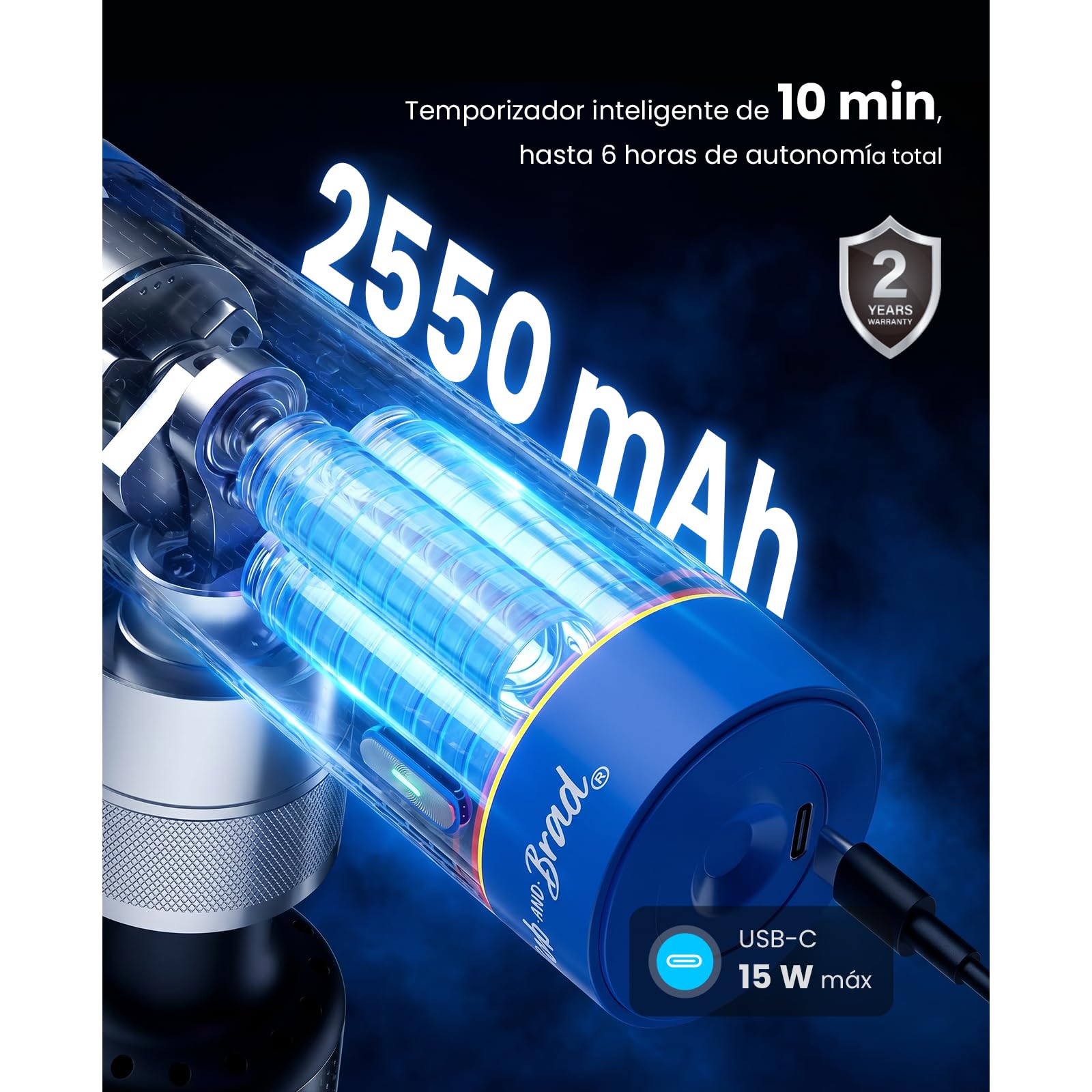 BOB AND BRAD A7 Pro Mini Pistola de Masaje con Cabezal de Frío y Calor, Masajeador de Percusión Profesional para Tejido Profundo, Amplitud de 11mm, Portátil para Hombros, Piernas, Regalo de Bienestar