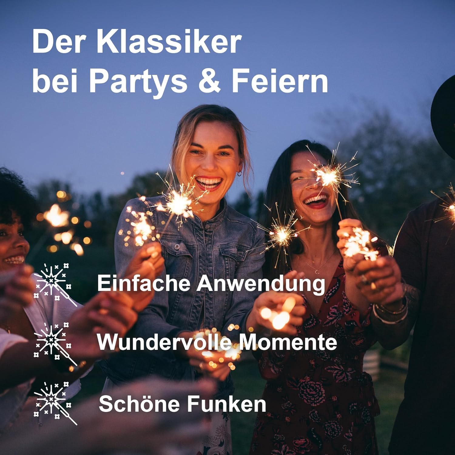 h2i Wunderkerzen | 100 Stück | 40 cm | Brenndauer ca. 90 Sek | Geburtstagskerzen Sprühkerze Spritzkerze Sternenspritzer und Funkenzauber für Party Hochzeit Silvester Geburtstag | Kat F1