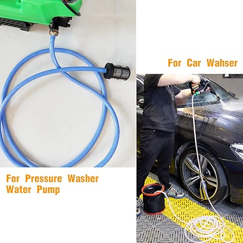 Miniatura 2 de Paquete de 2 filtros de manguera para el hogar, 60 filtros de entrada de acero inoxidable de malla para pulverizadores, lavadoras de automóviles,