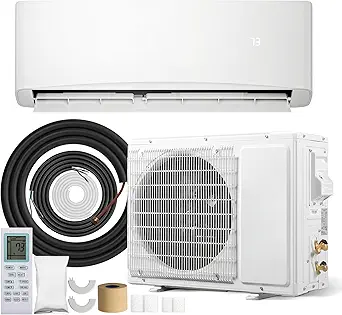 12000BTU Mini Split AC/Heating System, 17 SEER2 115V Inverter Air Conditioner Cools/Heats Up to 750 Sq.Ft, Complete Installation Kit
