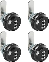 JMIATRY 4-Pack 3/4 Inch Combination Cam Locks for Cabinets Drawers - Keyless Password Coded, Zinc Alloy Black
