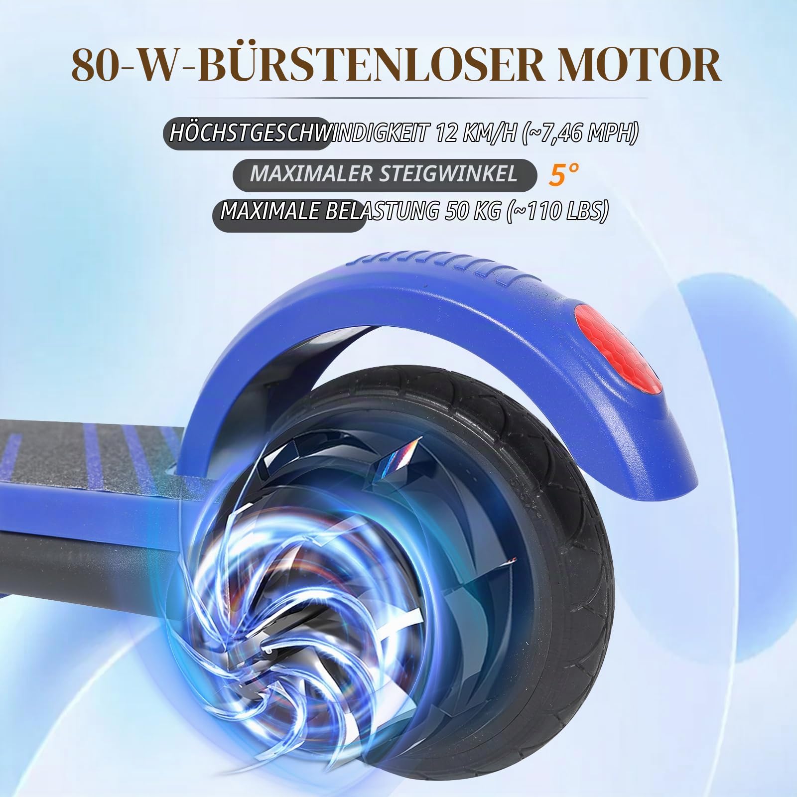 Elektroroller für Kinder von 6-12 Jahren, 6'' Faltbarer Elektroroller mit max. Geschwindigkeit 12 km/h, LED Farblichter & Display, Reichweite 5-8 km, Kinderroller mit Doppelbremssystem