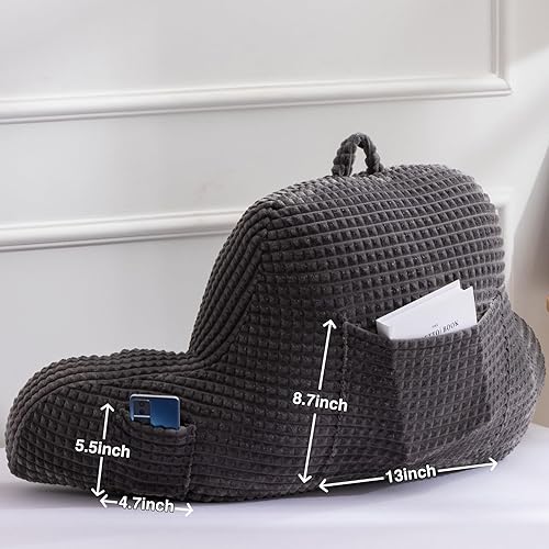 Miniatura 4 de A Nice Night Almohada de lectura para cama de cuña grande para adultos y niños, respaldo con brazos y respaldo para sentarse en la camasofá para