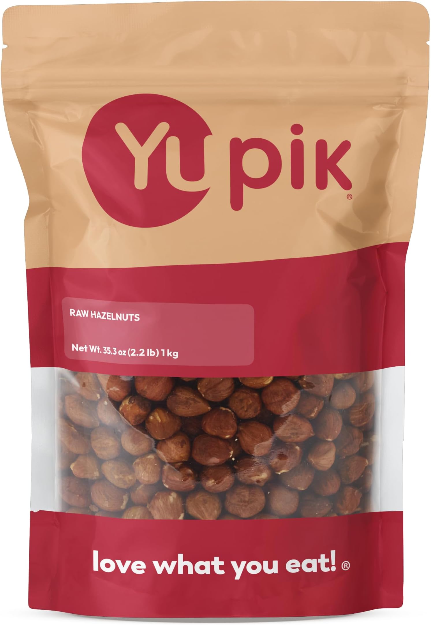 Yupik Raw Hazelnuts, 2.2 lb (35.2 oz), Gluten-Free, Kosher, Filberts, Whole Nuts With Skin, Unsalted, Unroasted, Oil-Free, Source of Fiber & Iron, Healthy Snacks, Ideal for Baking & Cooking