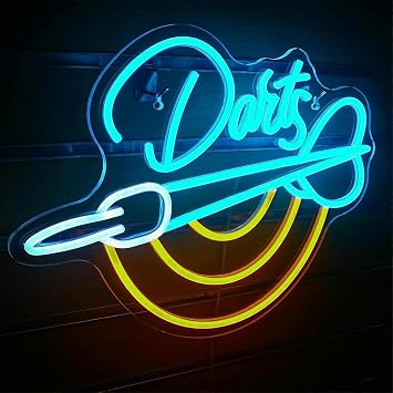 Neon Light Darts Neon Sign Game Room Darts Neon Lights Store Signs Interior Lights Neon Tube Neon Signs USB Powered LED Neon Sign Room Luminous Sign Led Sign Home Art Wall Decor Bar Coffee