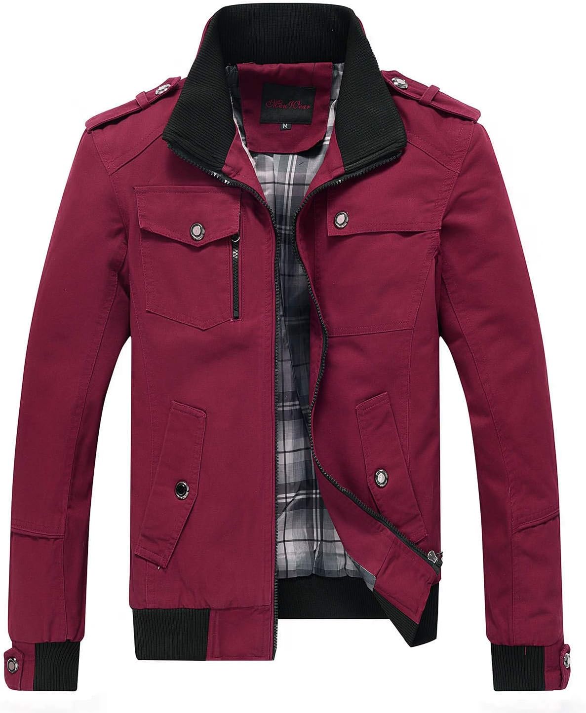 Chaqueta de algodón para hombre, estilo casual, cortavientos, cuello con cremallera, abrigos Chaqueta de algodón para hombre, estilo casual, cortavientos, cuello con cremallera, abrigos