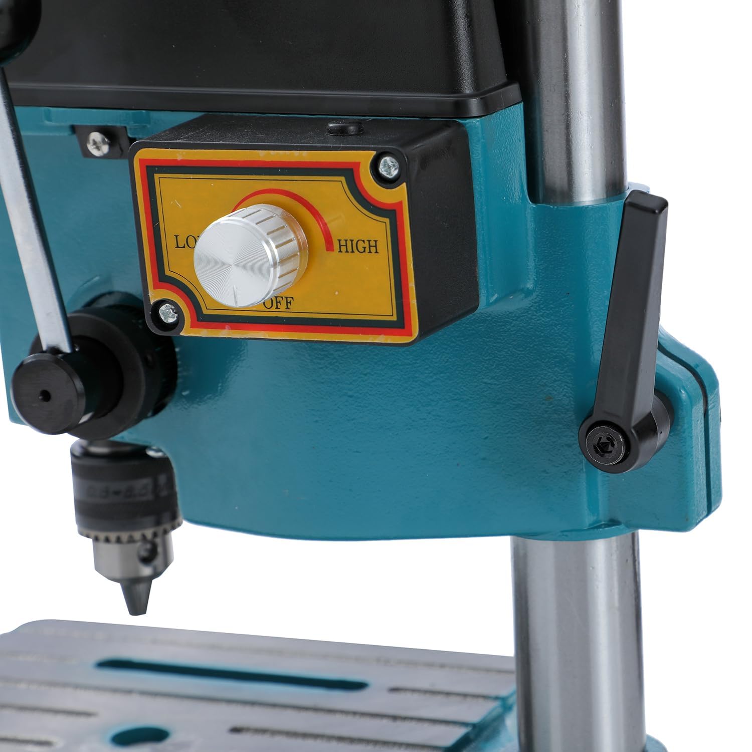 KATSU 100W Mini Taladro de Columna de Pilar Prensa Banco de Trabajo Soporte con Interruptor Electrónico de Velocidad Variable y Portabrocas de 6mm para Madera, Metal y Plásticos