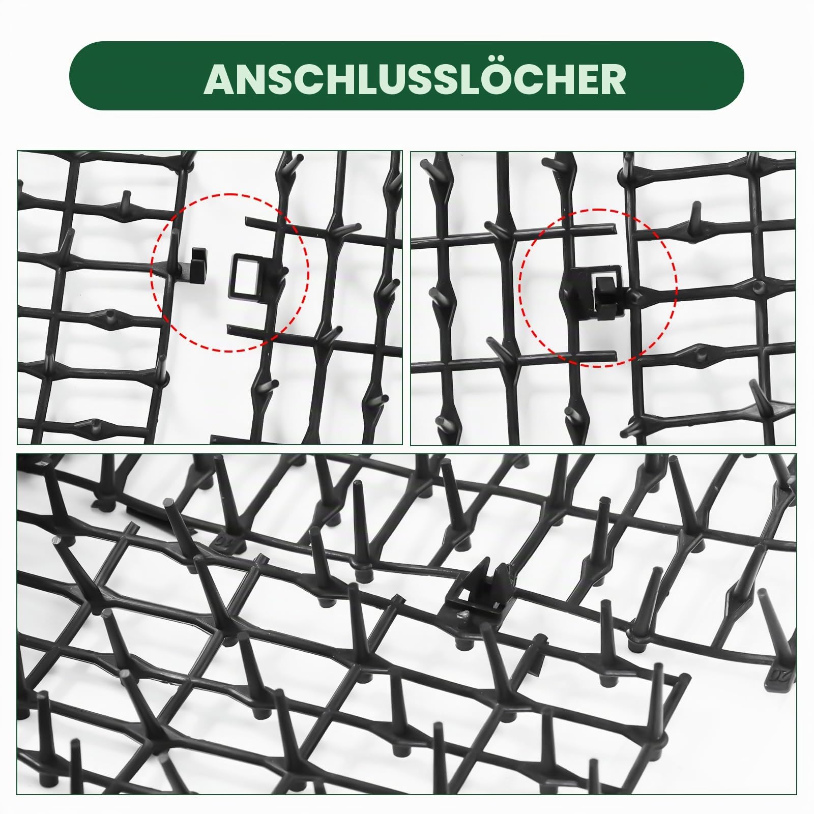Dornengitter Gegen Katzen 30 x 400cm, Katzenabwehrmatte mit Spikes Tiervertreiber, Katzen Abwehr Aussen mit 8 U-förmigen Heringen, Katzenabwehr Garten Tierabwehrmatten für Außen- und Innenbereich