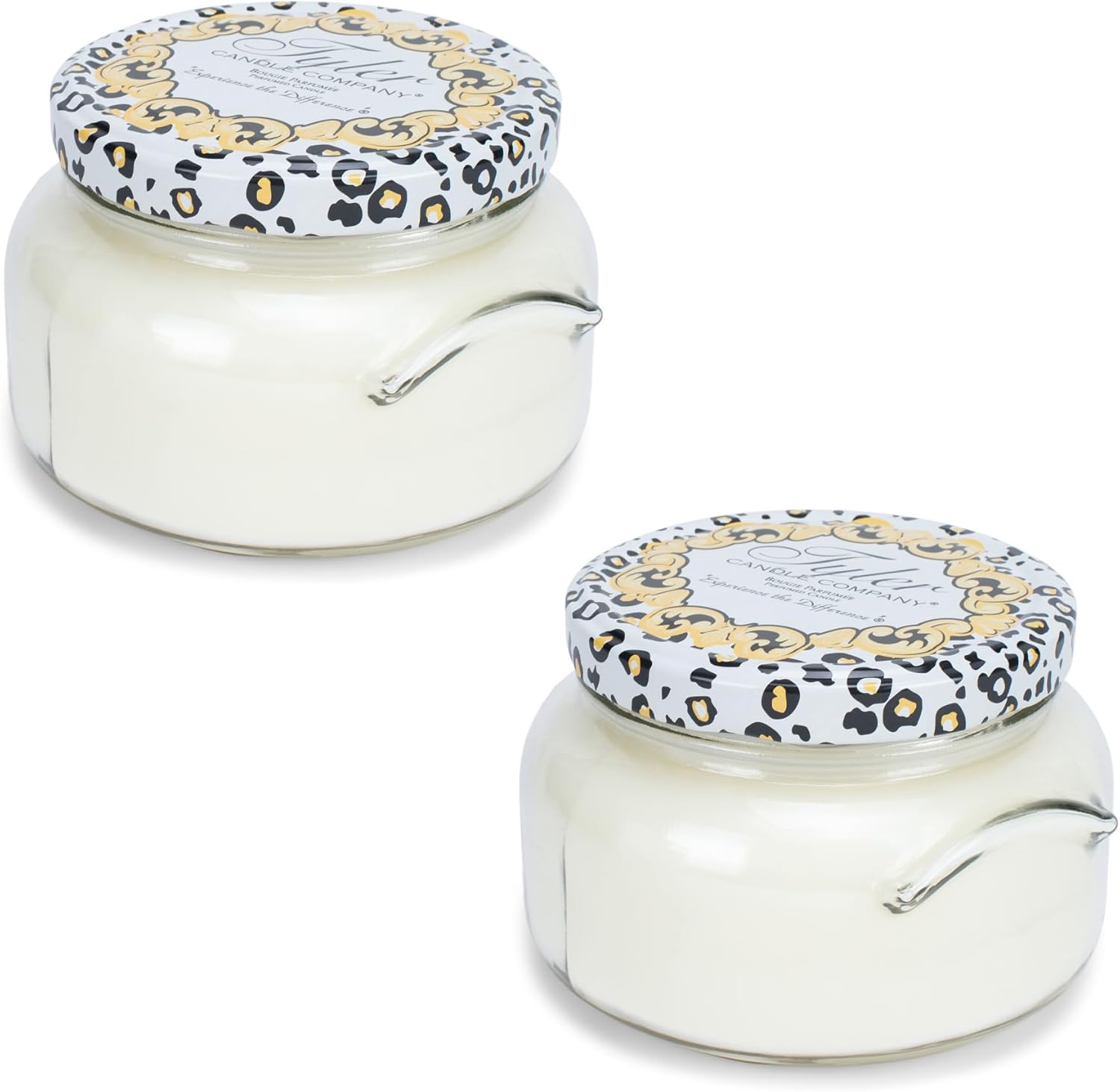 Tyler Creamy White 2-Wick 11 Ounce Glass Aromatherapy Scented Jar Candle Pack of 2, French Market