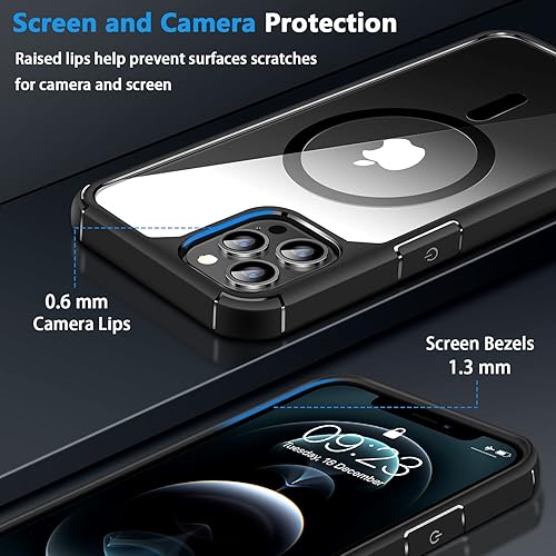 Miniatura 3 de Amizee Funda magnética compatible con iPhone 12 Pro Max compatible con MagSafe con protector de pantalla y protector de lente de cámara, parte