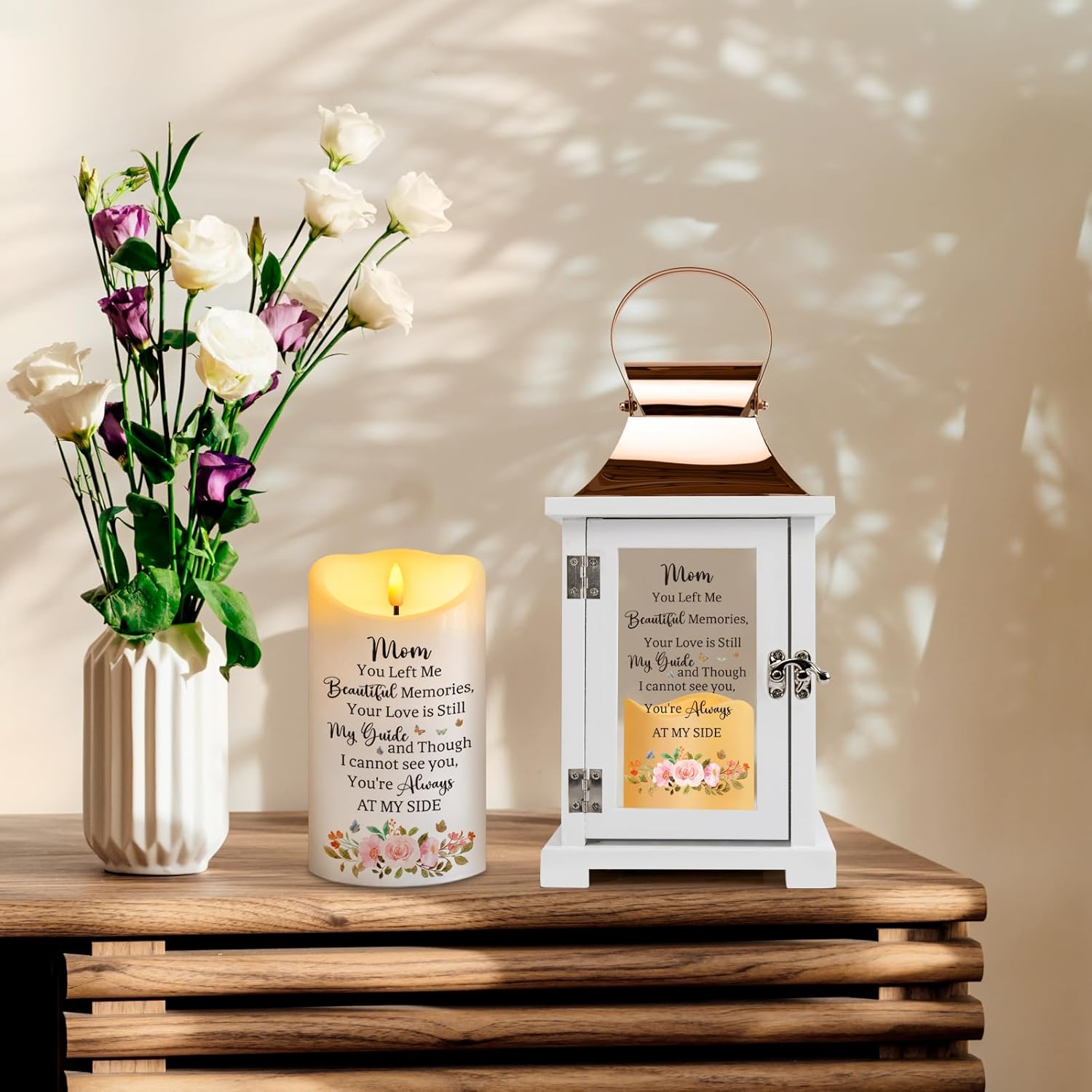 Memorial Lantern with Remote, Bereavement Sympathy Gifts for Loss of Loved One Memorial Gifts for Loss of Mother Remembrance Gifts Thoughtful Funeral Gifts