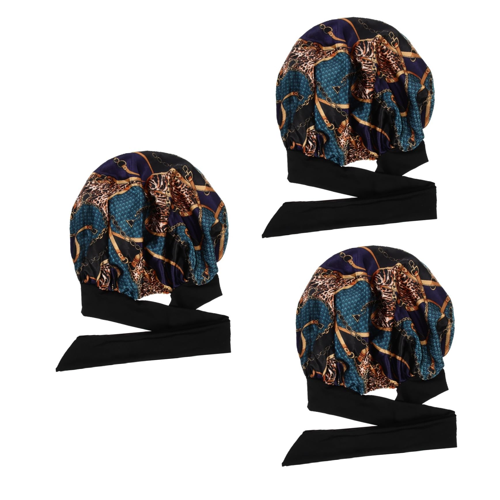 3piezas Gorro De Satén Elástico Para Dormir y Baño Gorro De Mujer Para Mantener Peinados Para Uso Diario y Ocasiones Especiales