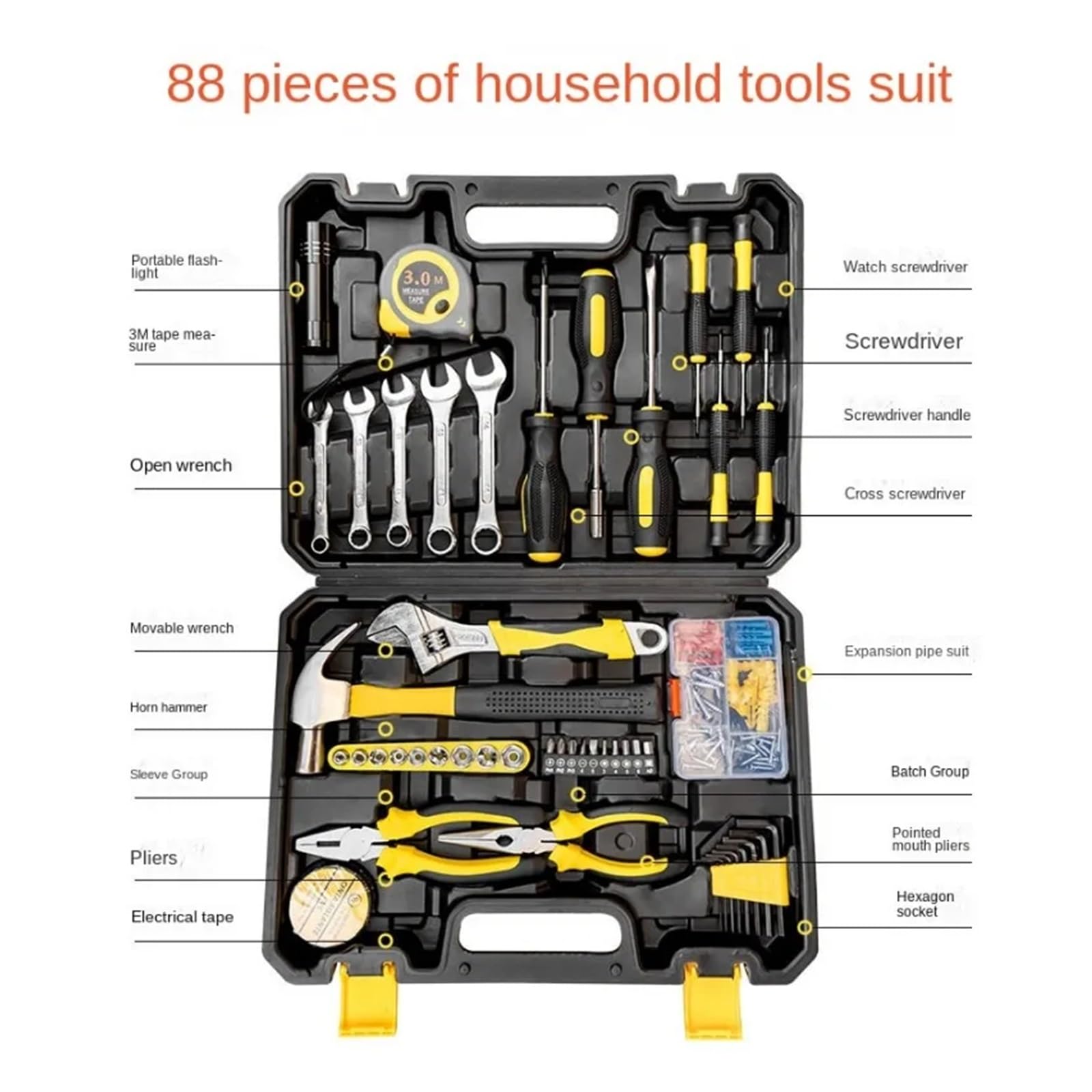 Open Toolbox With Tools DURABUILT HOME TOOL KIT OPEN & BOX END WRENCH