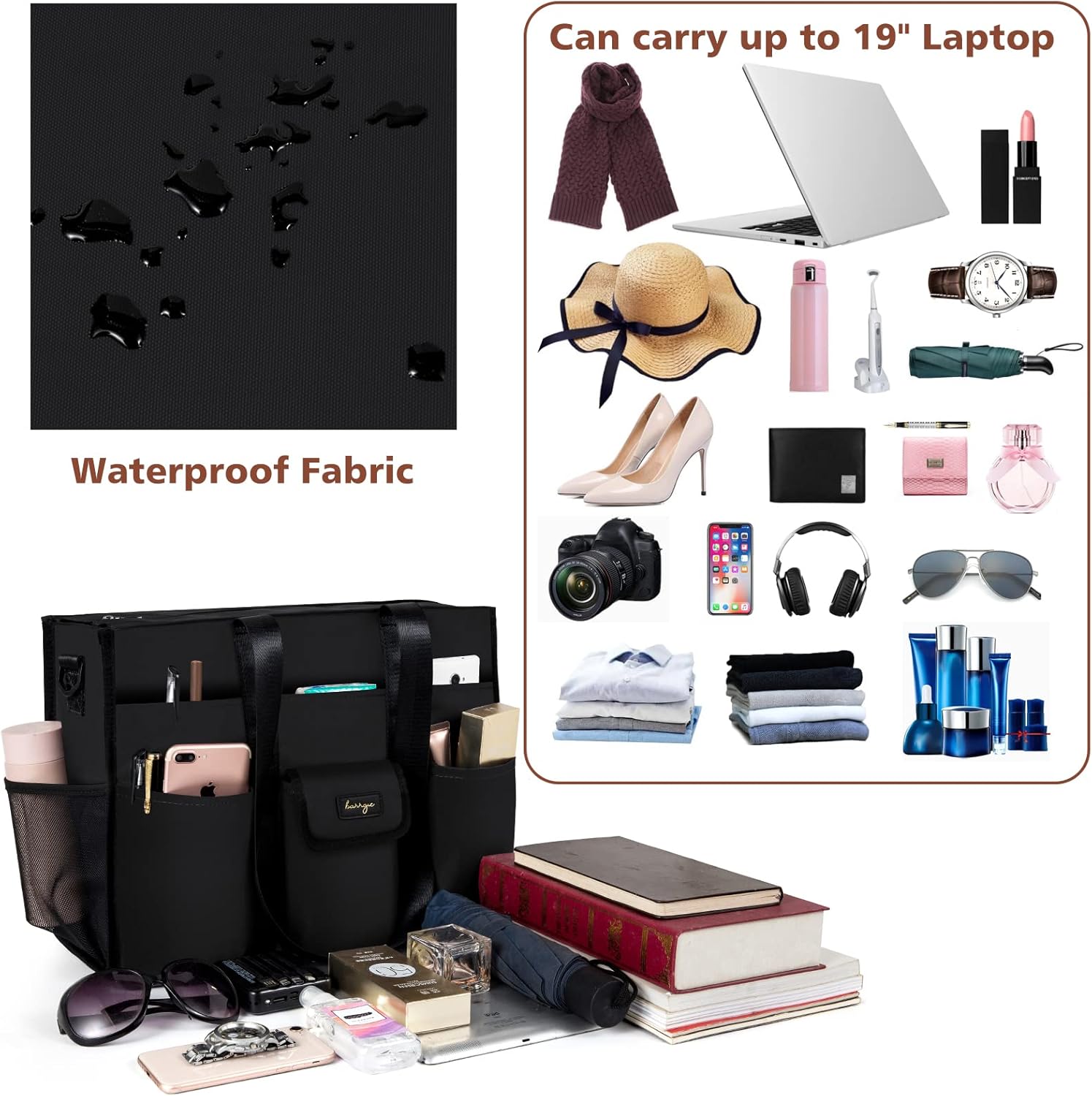Utility Tote - Water Resistant with 19 Exterior/Interior Pockets - Large Women/Teacher/Work Bag