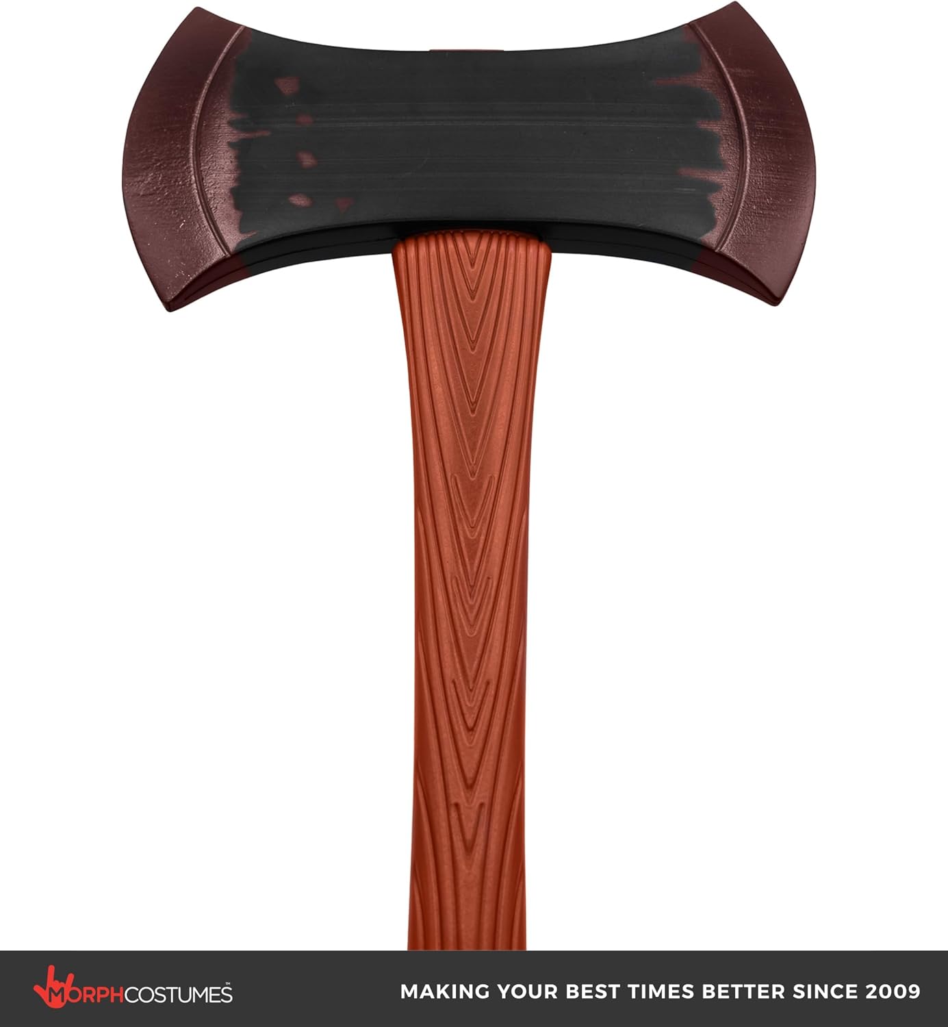Nicky Bigs Novelties Morph Double-Bladed Bloody Axe Prop 30" Killer Clown Evil Psycho Costume Weapon Fake Plastic Horror Lumberjack Cosplay Accessory for Men and Women