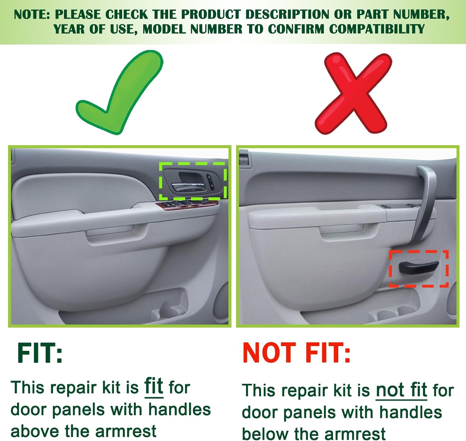 80994 Upgraded Door Armrest Repair Front Left Side Door Panel Handle Black Compatible with 2010-2014 Chevy Chevrolet Silverado Suburban Avalanche Tahoe,GMC Sierra Yukon Replaces 84127280