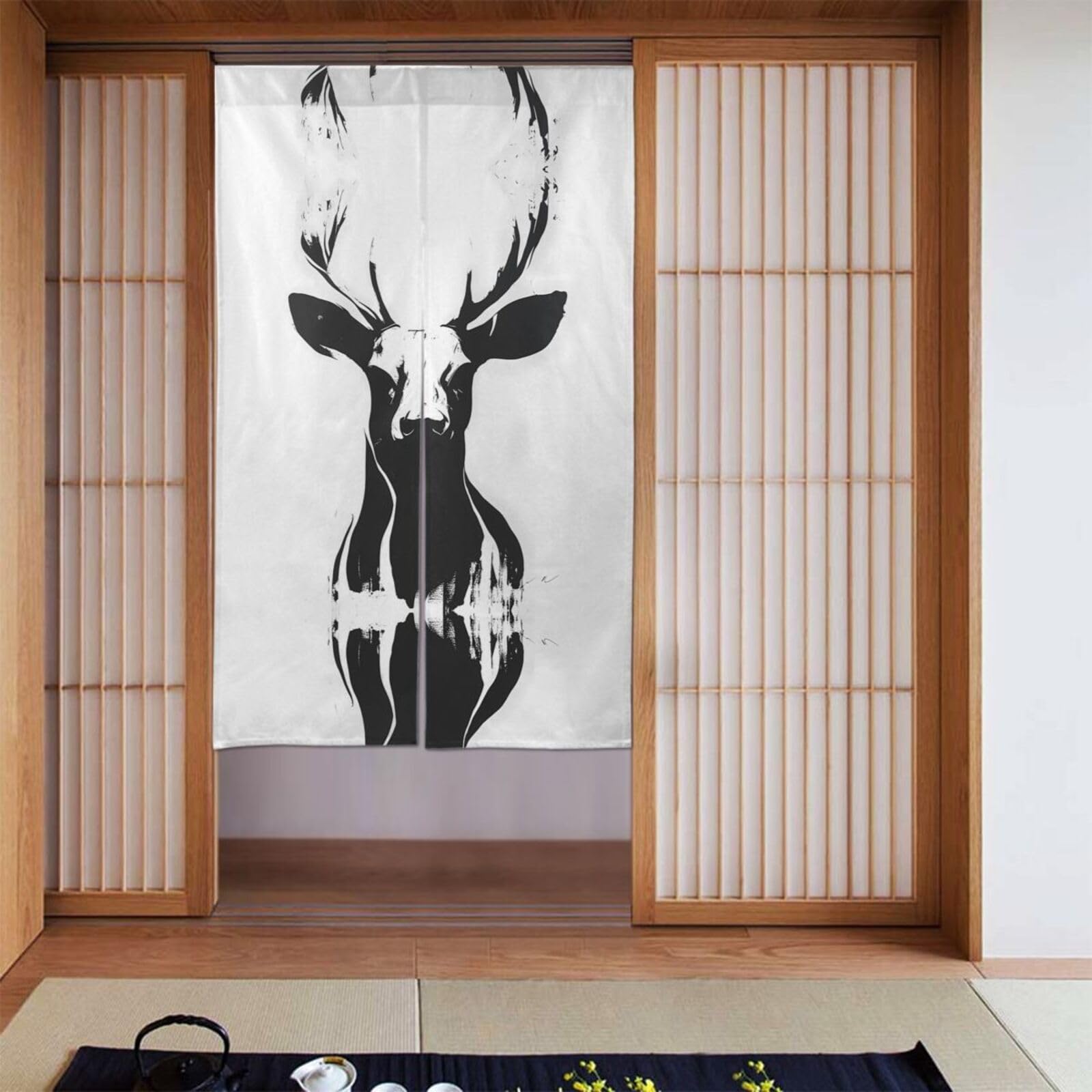 Rideau de cerf négatif imprimé au design élégant et fonctionnel unique