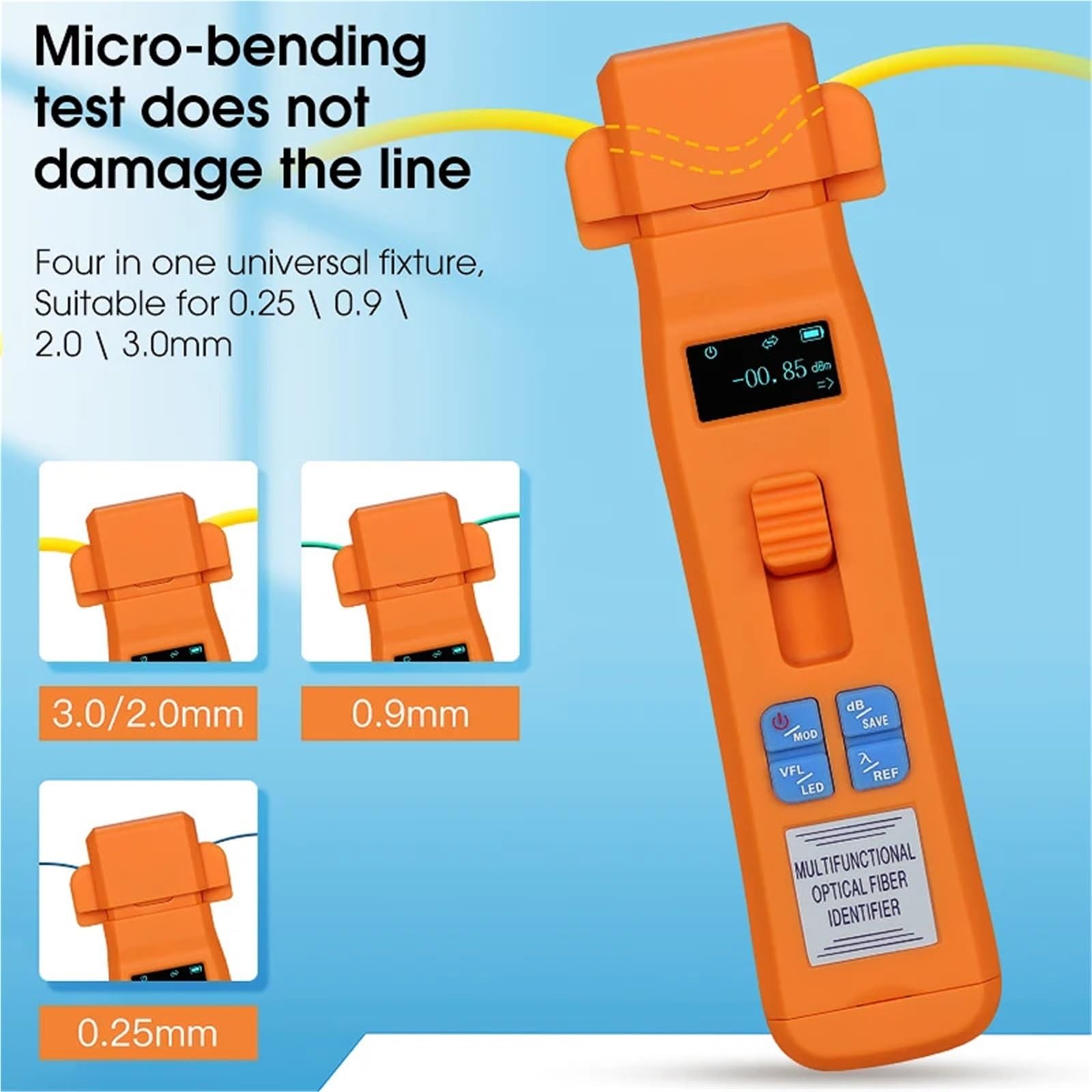 Localisateur Visuel de Défauts, Identificateur de fibre optique rechargeable AUA-C607/C605 avec OFI/OPM/lumière LED/VFL intégré 800-1700 nm SM(AUA-C607)