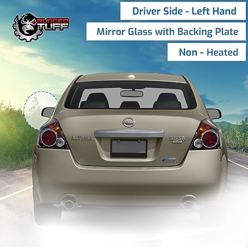 Miniatura 6 de Conjunto de cristal de espejo lateral con placa trasera de plástico (no calentada) compatible con Nissan Altima 2007-2012 (lado del conductor sin