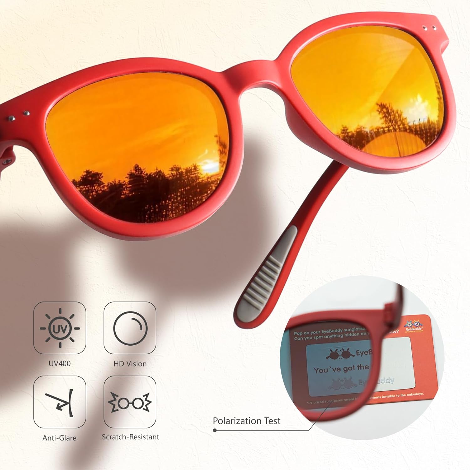 EYEBUDDY Kids Toddler Sunglasses Age 2-4/3-5 Boys Girls Polarized UV Protection Sun Glasses for Age 2-8 - Image 3