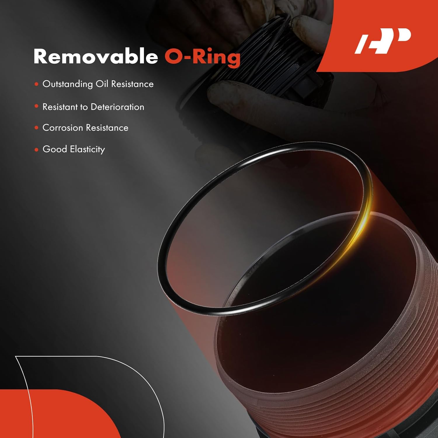 A-Premium Oil Filter Housing Cap Assembly Compatible with Hyundai Sonata 2008-2010, Santa Fe 2009, Genesis 2009-2010, Azera 2008-2009, Veracruz 2009-2012, 3.3L 3.8L, Replace 263513C250
