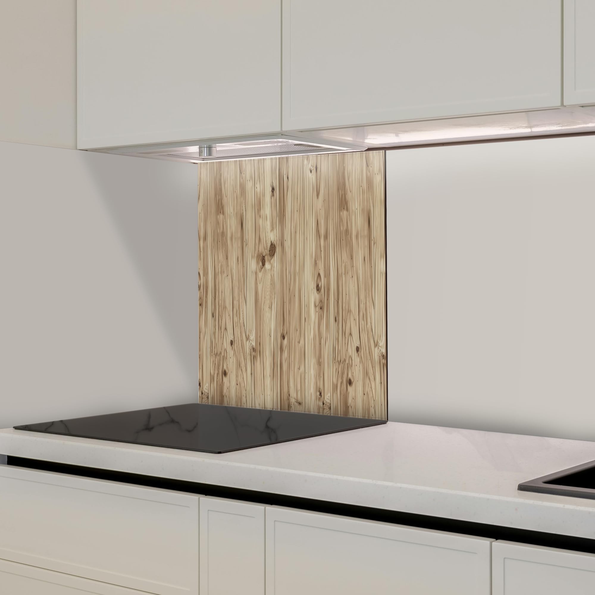 Crédence cuisine rigide aluminium (dibond) taille 40x50cm bois hêtre, crédence inoxydable dibond inoxydable, résistant à la chaleur et humidité pour cuisine, design bois, effet bois