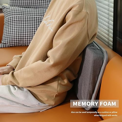 Miniatura 7 de Escritorio de regazo para laptop, soporte extraíble para laptop, mesa pequeña, incluye alfombrilla para mouse integrada y soporte para teléfono