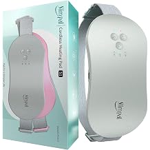 Slimpal Portable Heating Pad for Period Cramps, Electric Cordless Wearable Heat Pad for Menstrual Cramps Relief, 3 Timer Auto Off Setting, Stocking Stuffers Gifts Her Women Girl, Light Grey