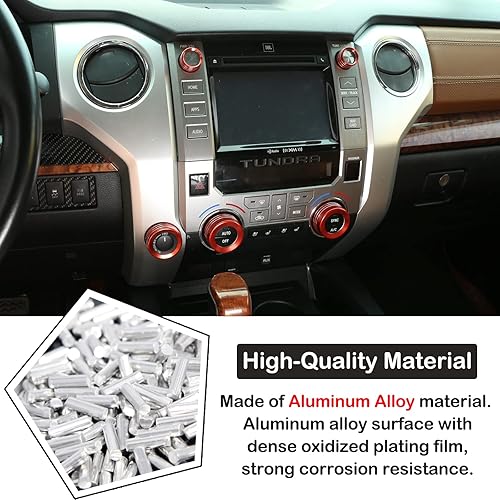 Miniatura 3 de 5 piezas de aleación de aluminio para perillas de aire acondicionado y estéreo, 4WD, compatibles con interruptor central de control de aire