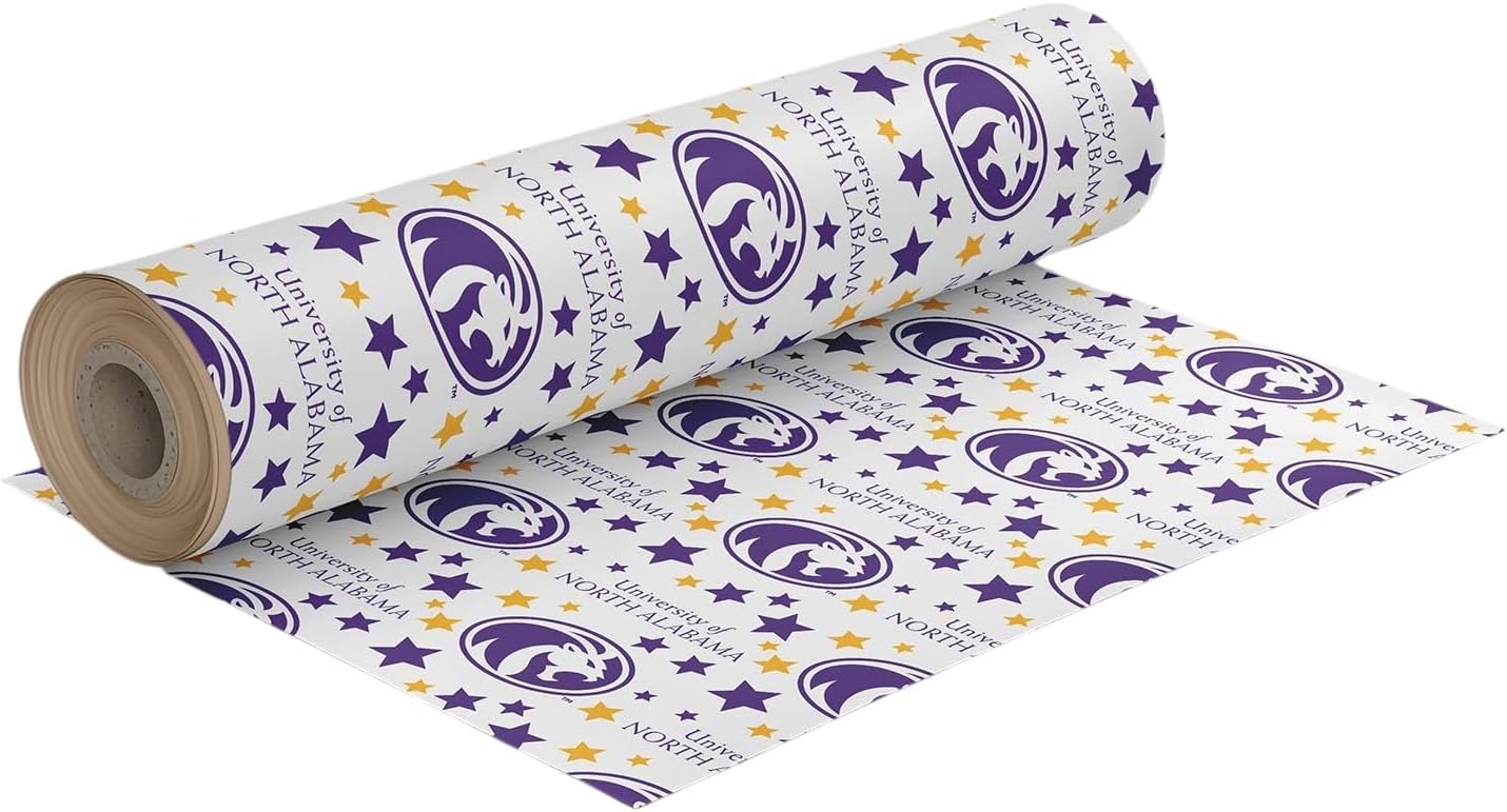ONDEMAND FAN NCAA Wrapping Paper with Starscape design (North Alabama Lions,Wrapping Paper 30" x12')