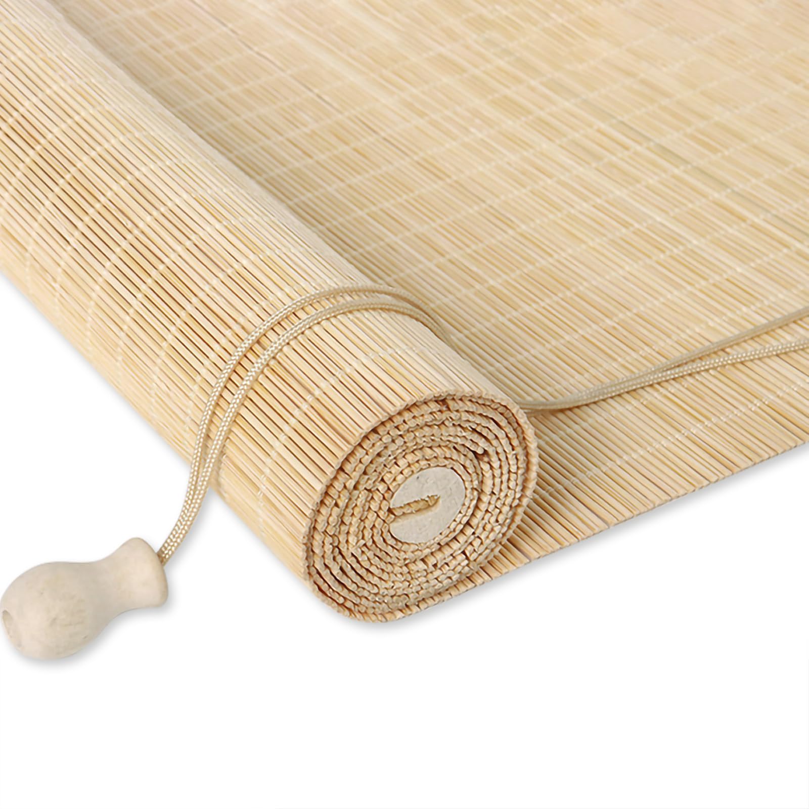 Cedario Natural Bamboo Blinds for Windows, Easy Install Bamboo Roller Blinds, Light Filtering Indoor Roller Blind for Living Room Bedroom Patio Garden Outdoor Places