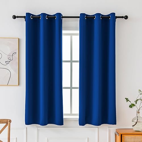 Miniatura 44 de Pickluc Cortina opaca para dormitorio, bloqueo de luz, aislamiento de calor, reducción de ruido, tela más gruesa, extra plegable, 2 paneles, 42