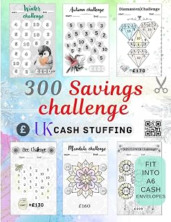 300 Savings Challenge: For UK Cash Stuffing | A6 Budget Inserts to Cut-out | incl Budget Sheets and Dashboards