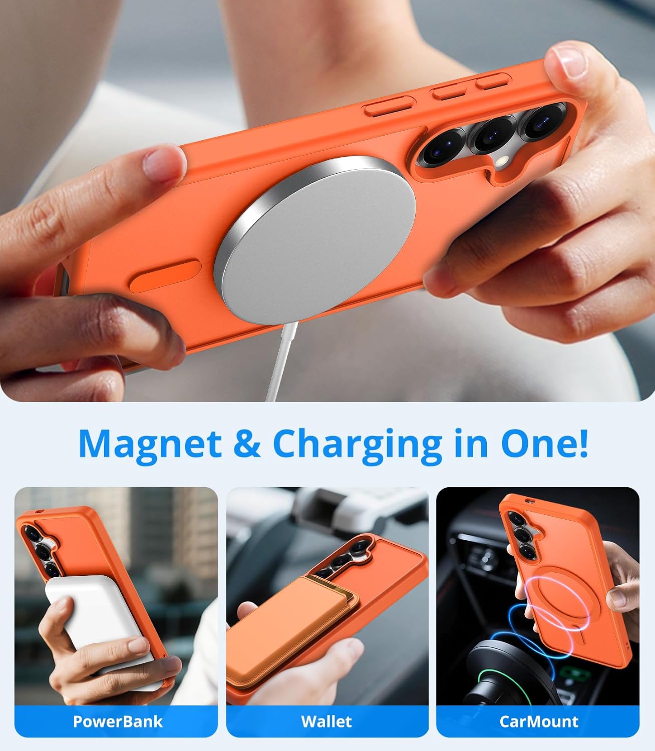 Vansdon for Samsung Galaxy S24 Case / S25 Case (Orange) image 5